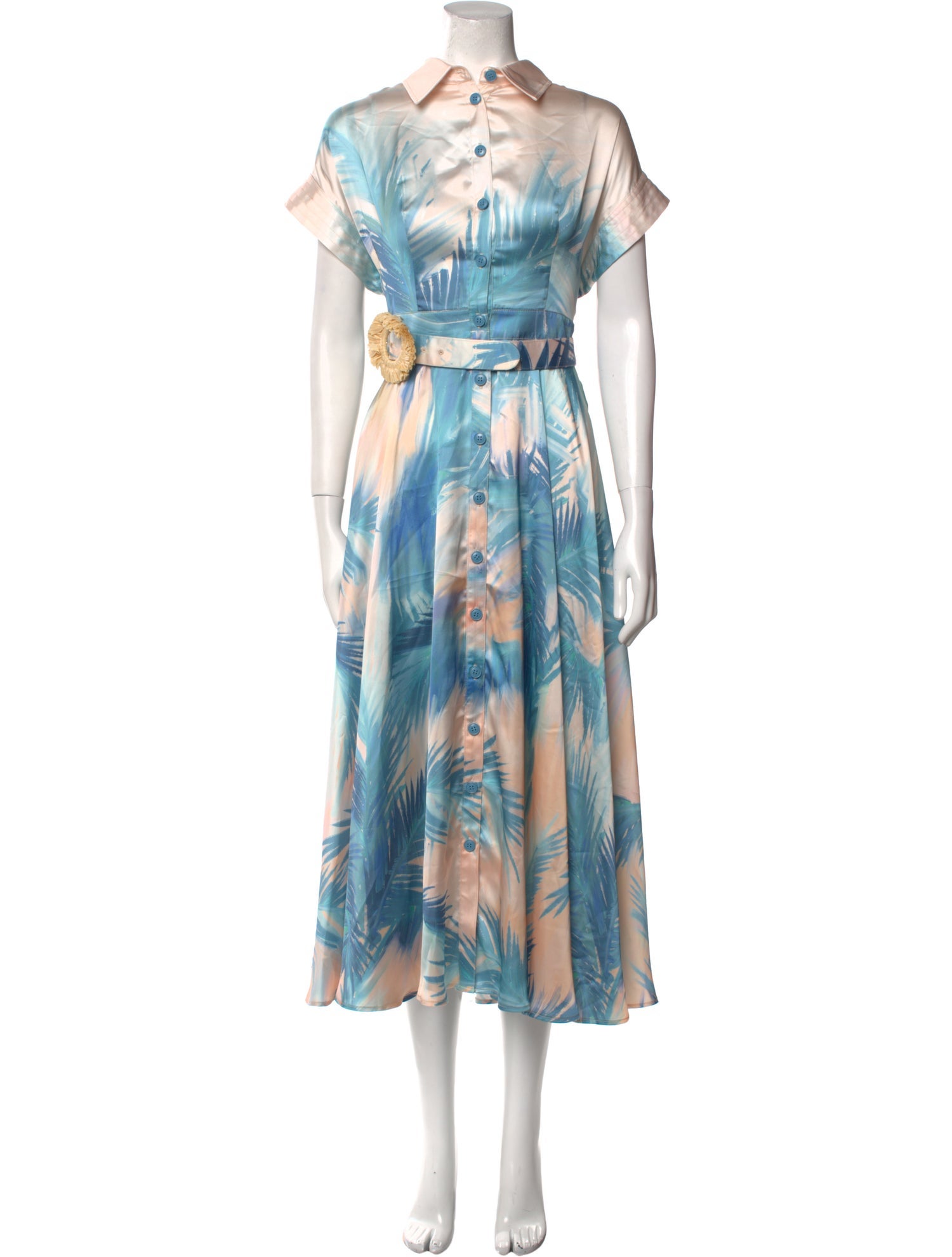 Leo Lin Printed Midi Length Dress w/ Tags