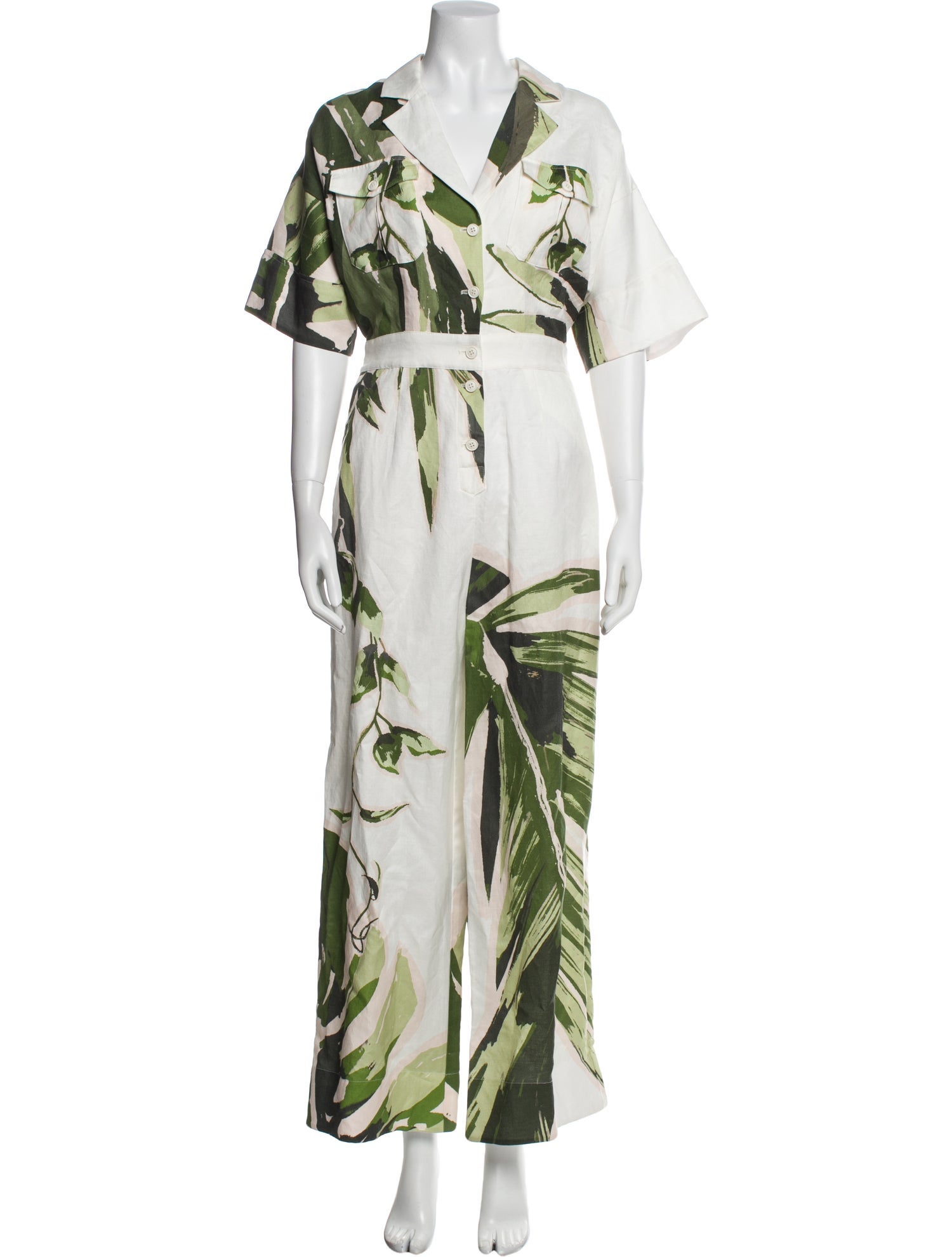 Leo Lin Floral Print V-Neck Jumpsuit