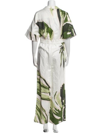 Leo Lin Floral Print V-Neck Jumpsuit