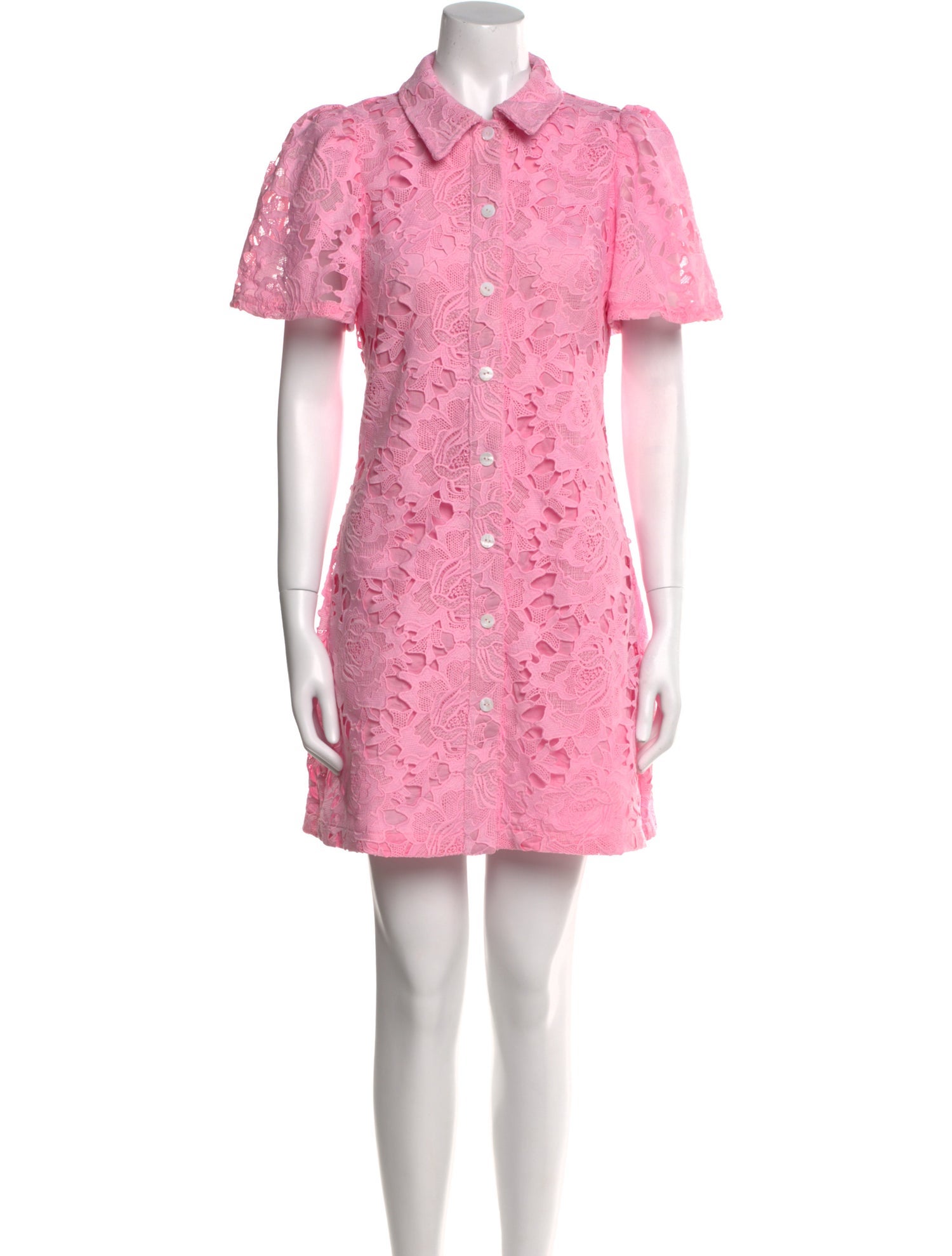 Leo Lin Lace Pattern Mini Dress