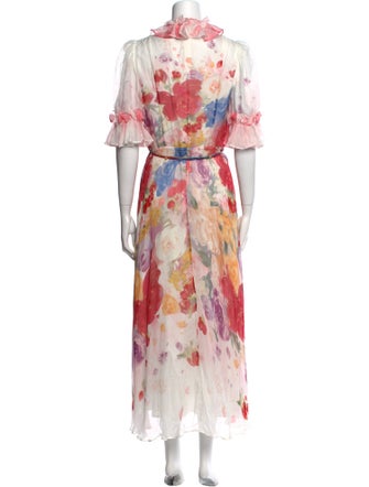 Leo Lin Floral Print Long Dress