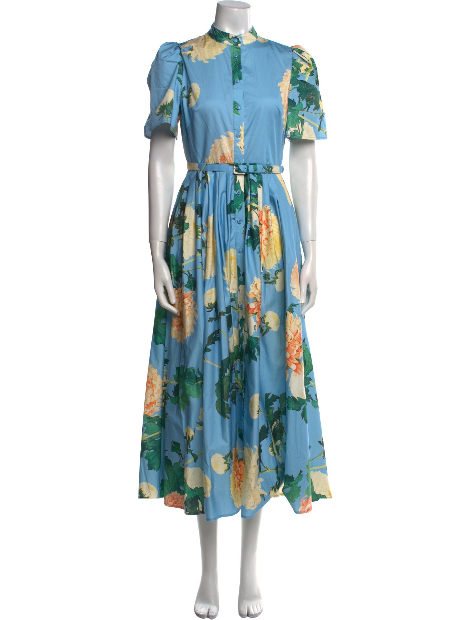 Leo Lin Floral Print Midi Length Dress