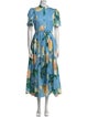 Leo Lin Floral Print Midi Length Dress