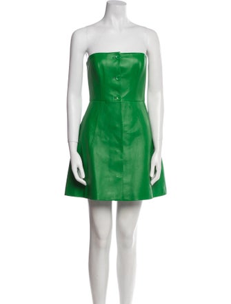 Leo Lin Leather Mini Dress
