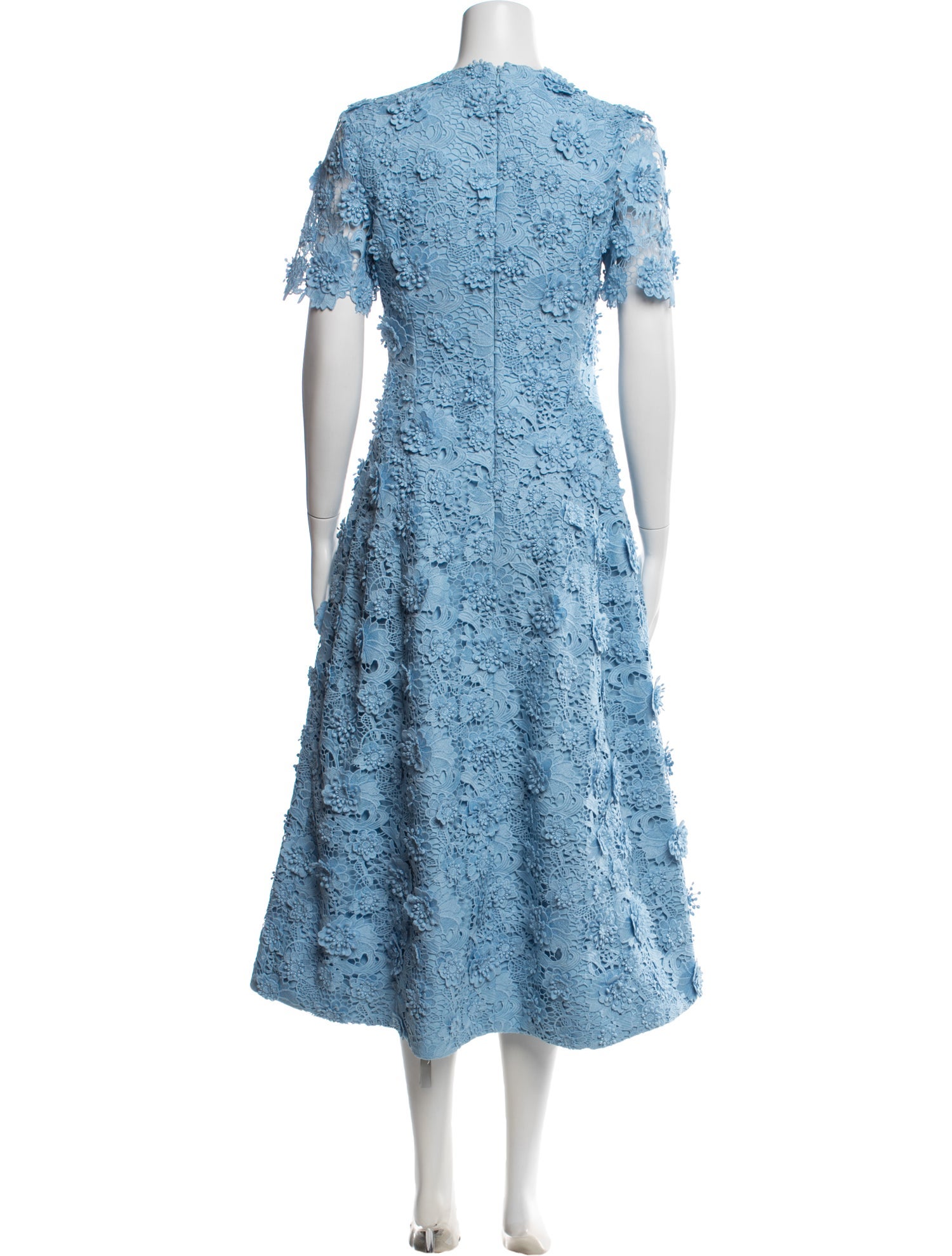 leo lin blue lace dress Odette lace midi dress in blue - Leo Lin