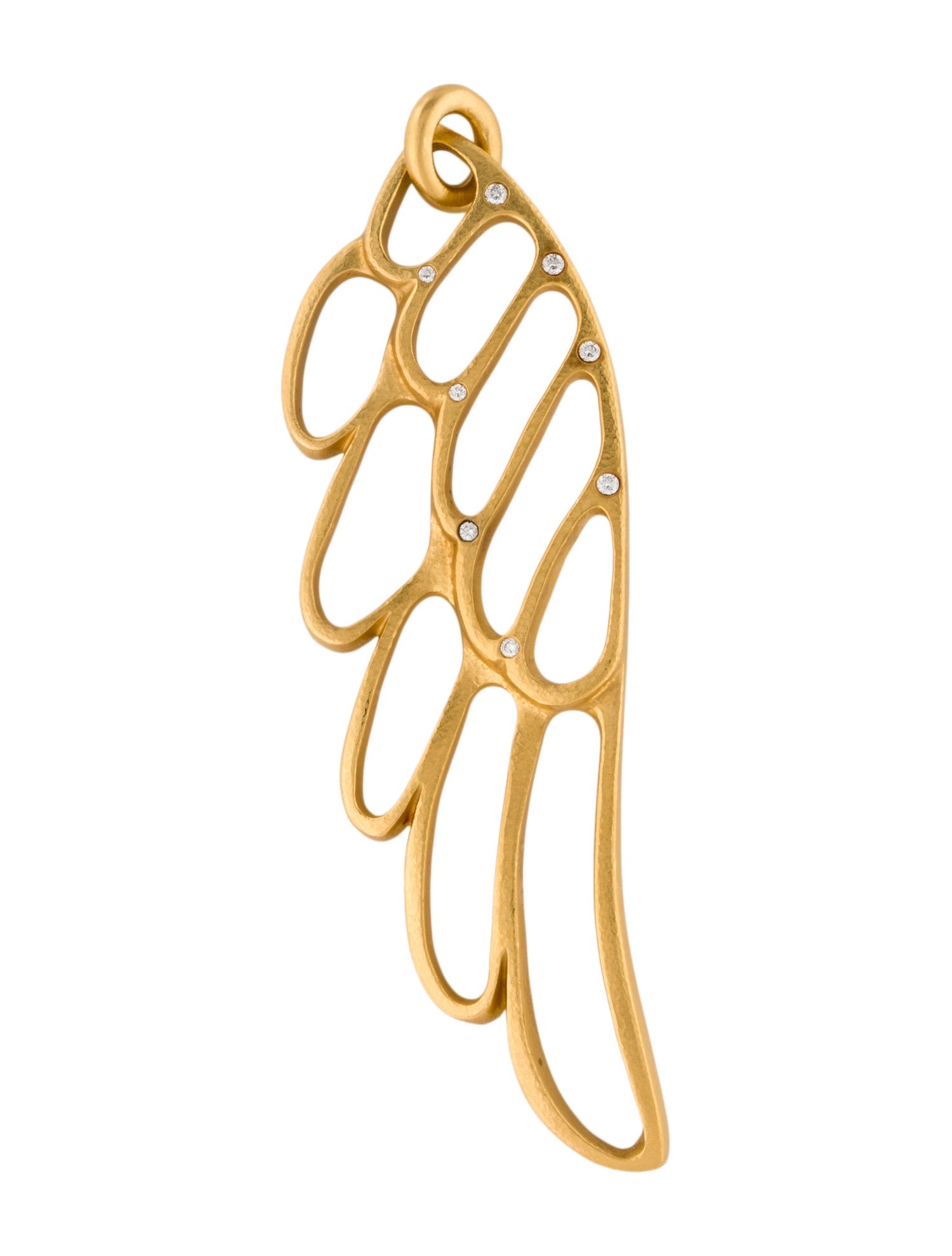 Linda Lee Johnson 22K Diamond Wing of Wire Pendant