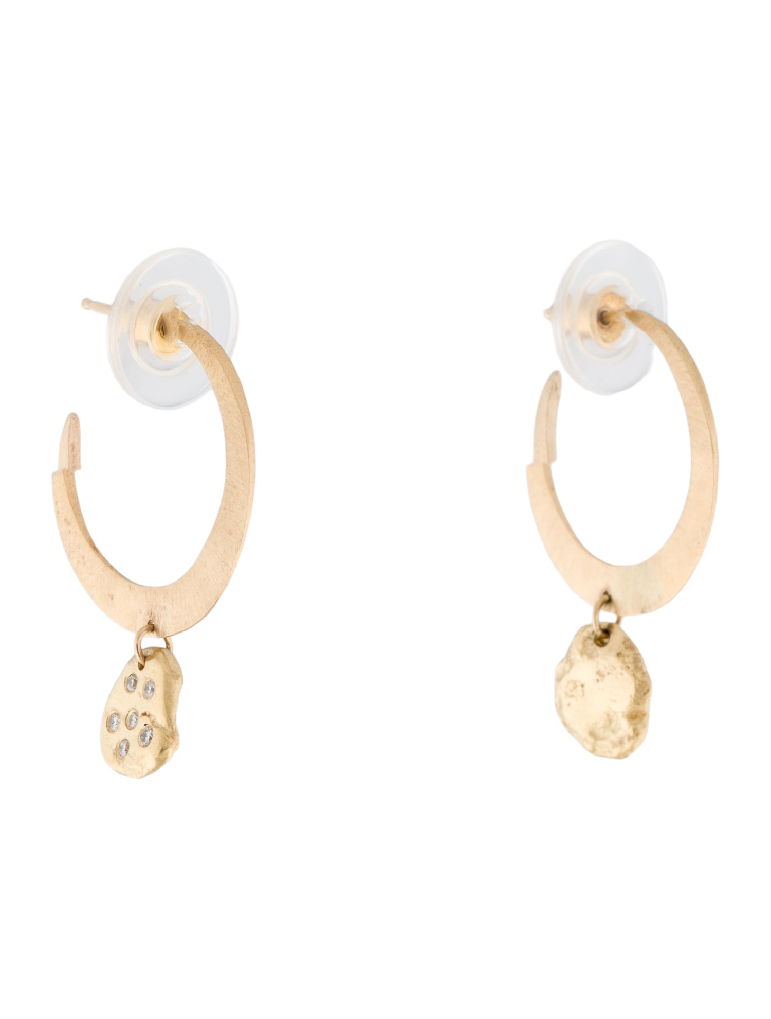 Earrings Linda Lee Johnson 18K Diamond Hoop Drop Earrings