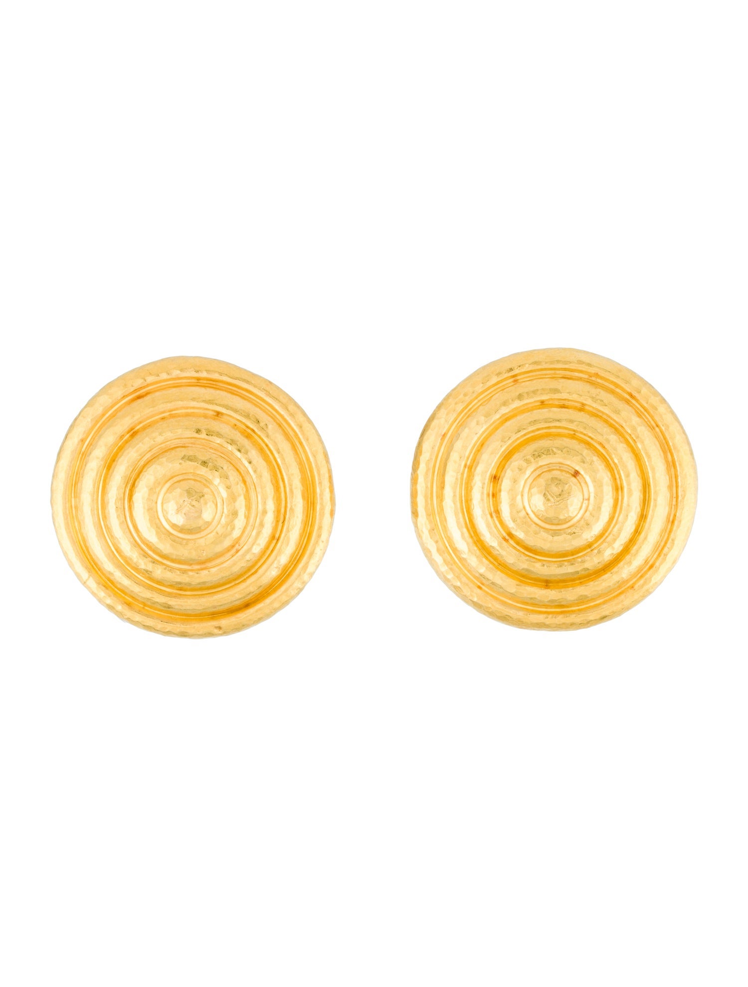 Lalaounis 22K Concentric Circle Clip-On Earrings