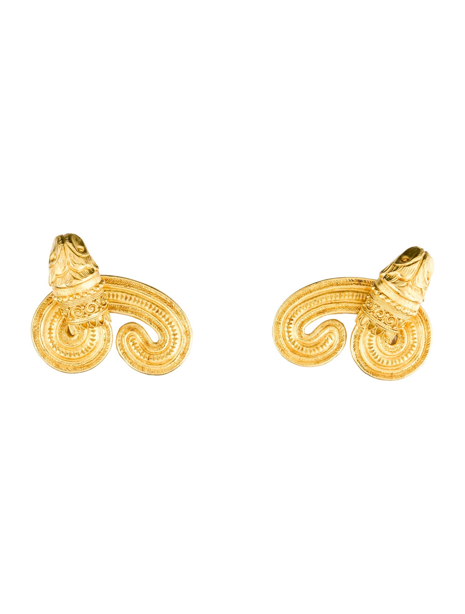 Lalaounis 22K Chimera Lion Dragon Earrings