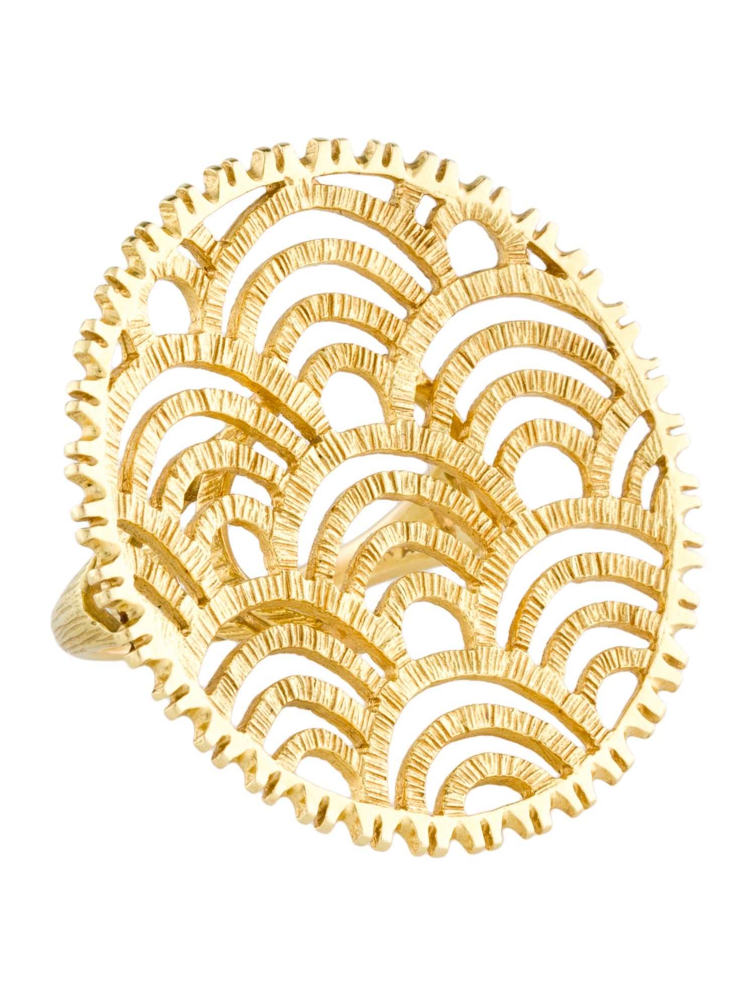 Lalaounis 18K Large Nubia Scallop Cocktail Ring