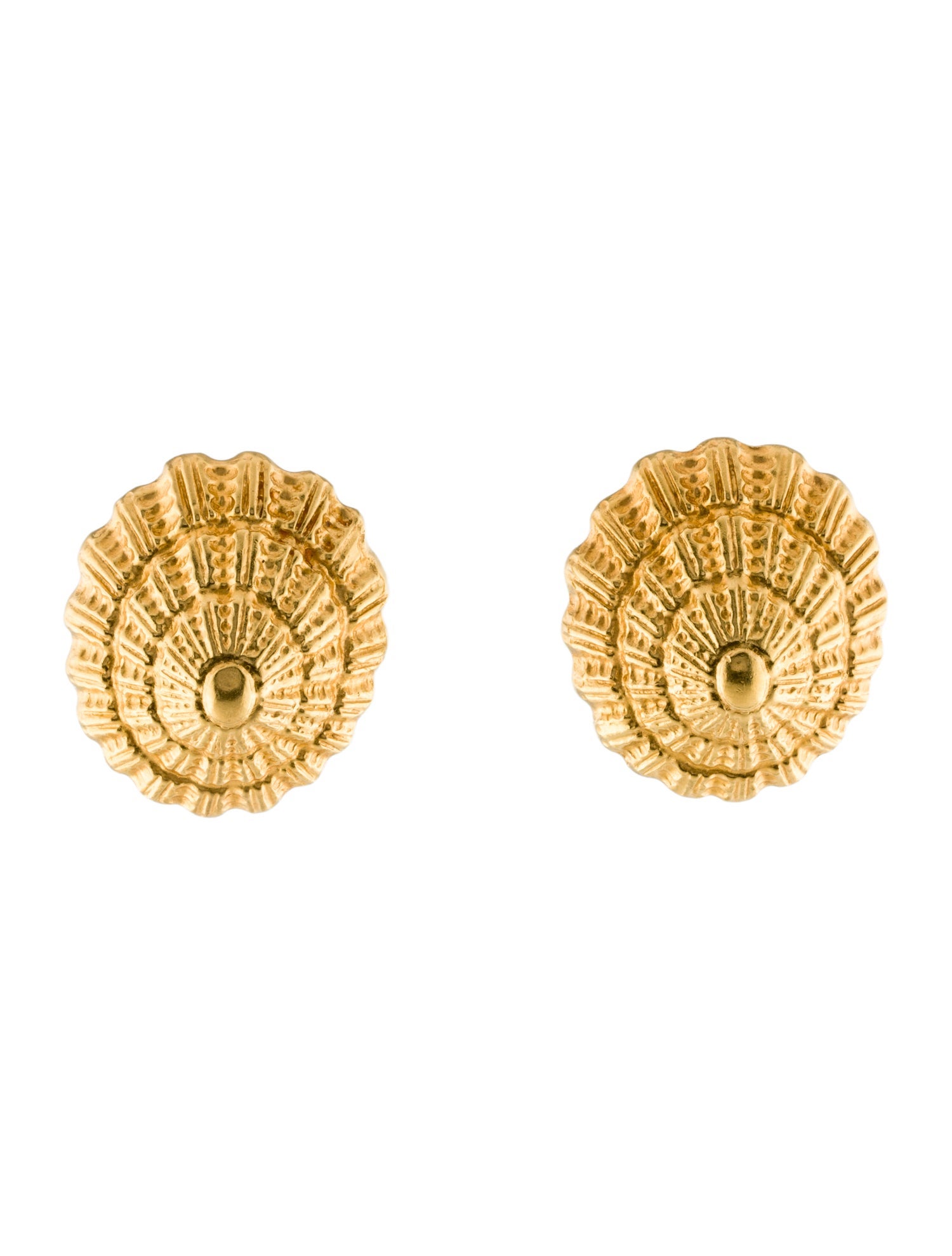 Lalaounis 18K Shell Motif Clip-On Earrings