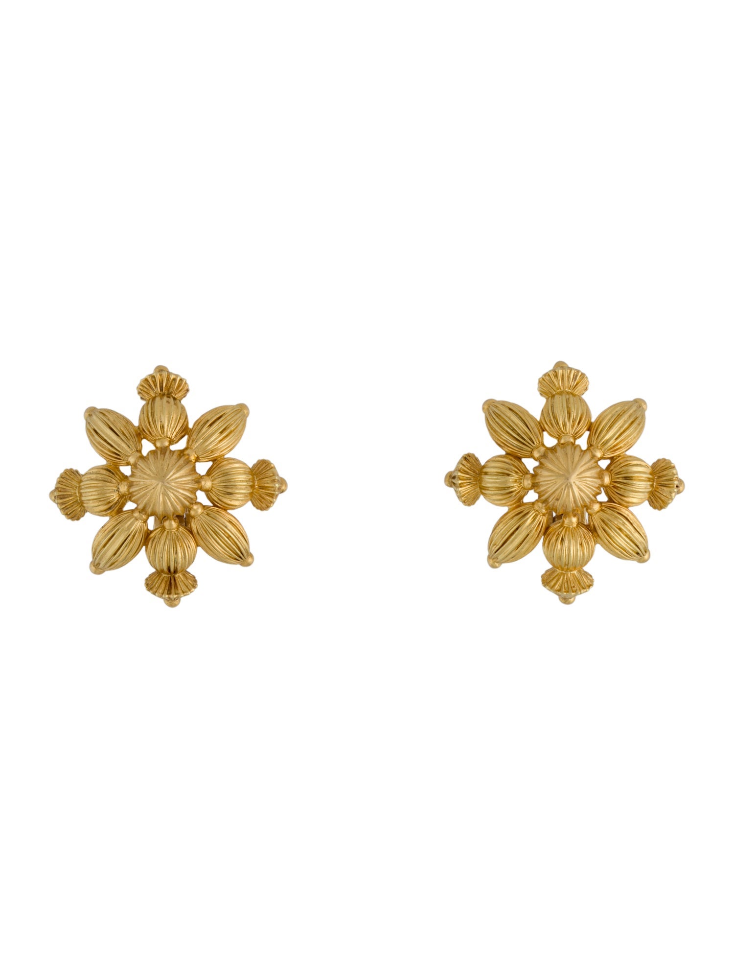 Lalaounis 18K Floral Clip-On Earrings