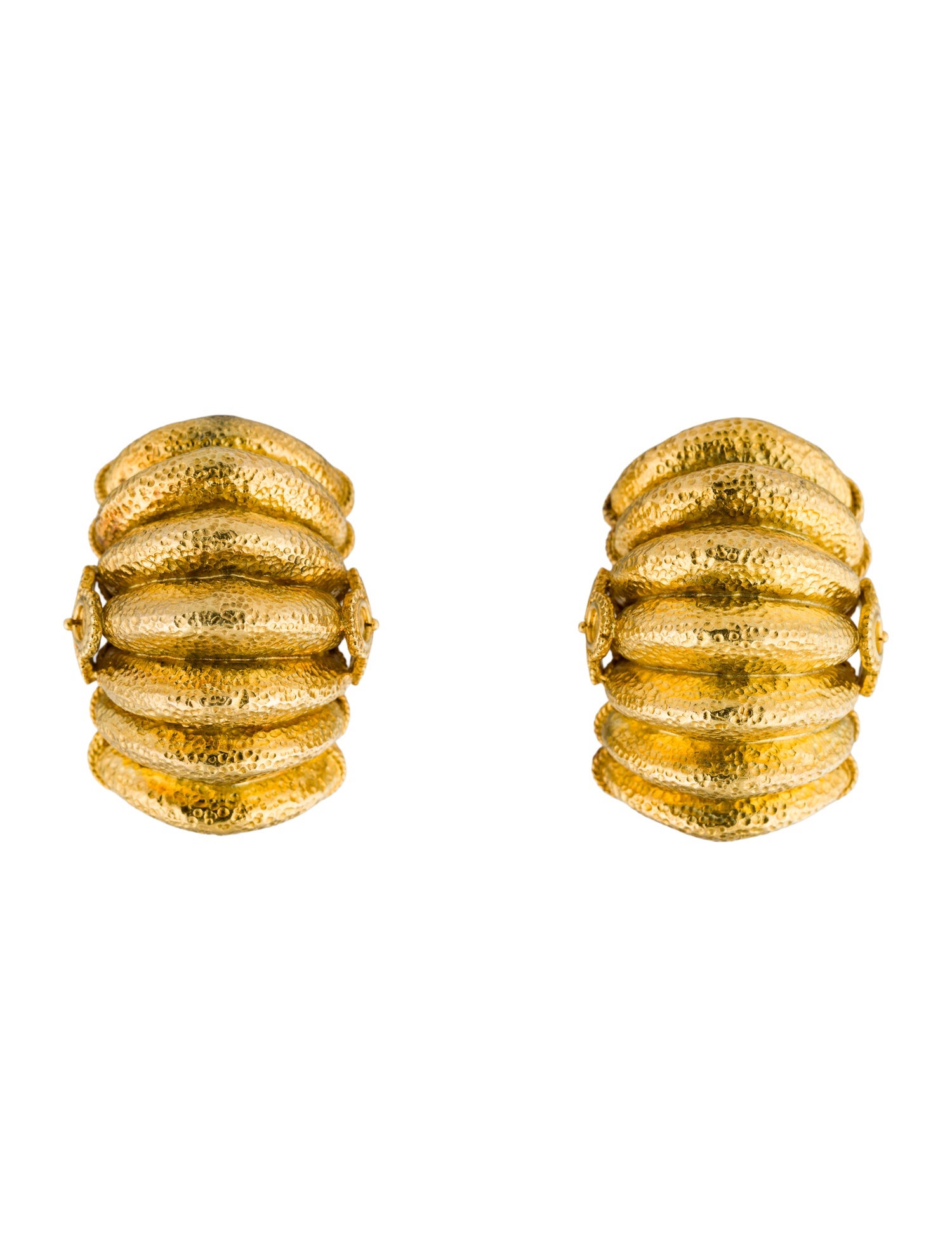 Lalaounis 18K Ridged Clip-On Earrings