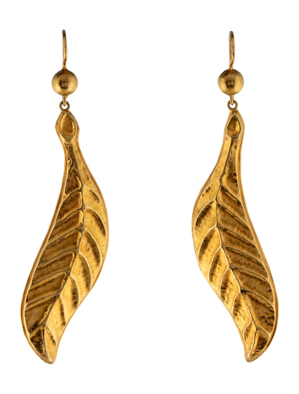 Lalaounis 18K Dangling Leaf Drop Earrings