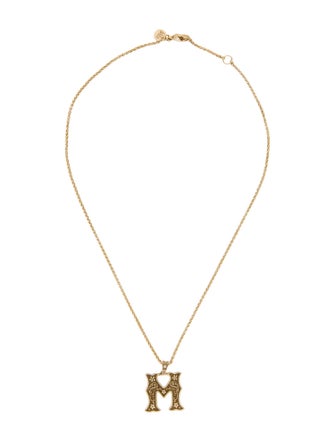 Marlo Laz 14K Diamond Small Southwestern Letter 'M' Pendant Necklace