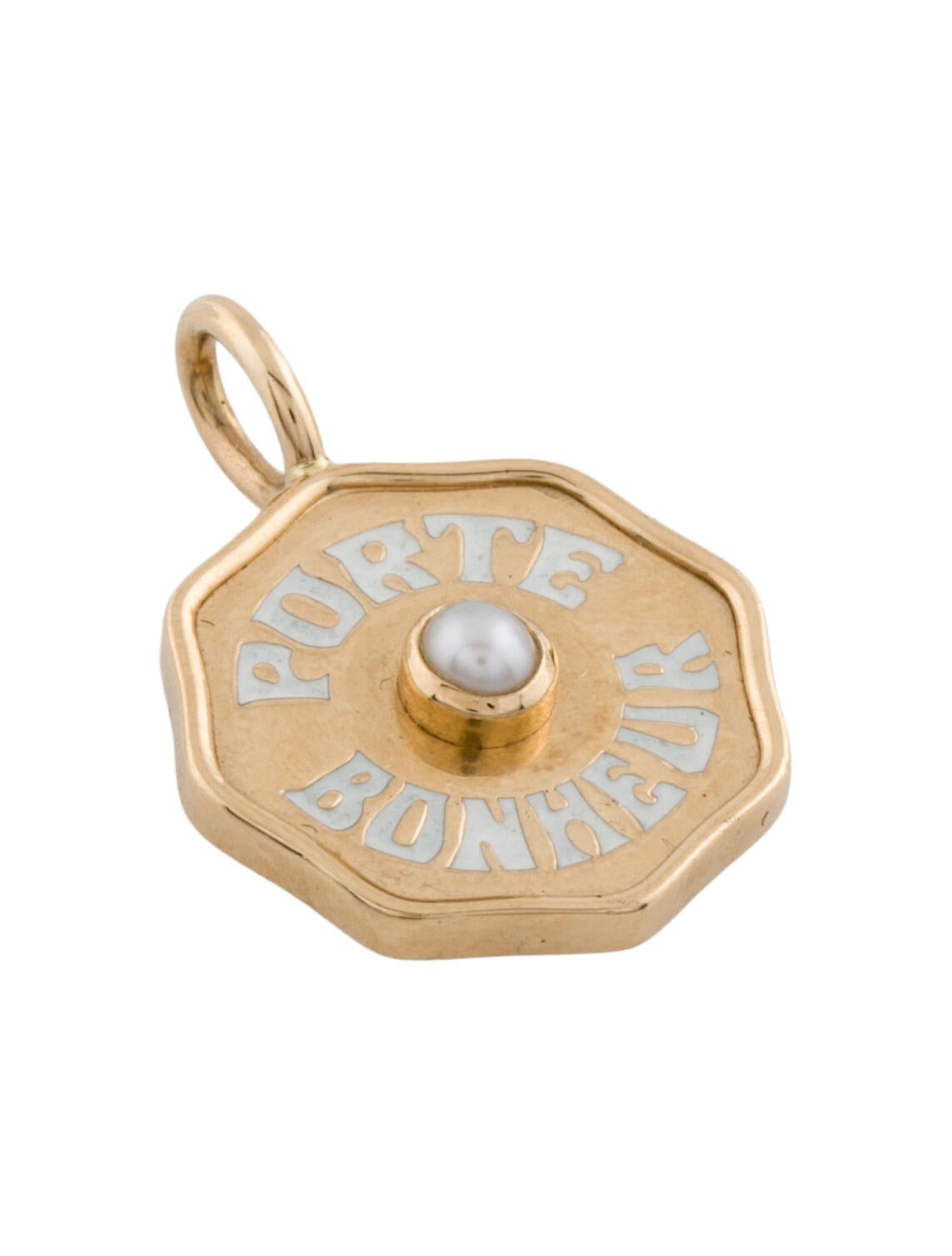 Marlo Laz 14K Pearl Mini Porte Bonheur Charm Pendant