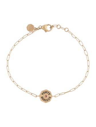 Marlo Laz 14K Tourmaline & Enamel Wee 'Porte Bonheur' Bracelet