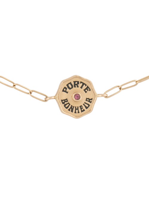 Marlo Laz 14K Tourmaline & Enamel Wee 'Porte Bonheur' Bracelet