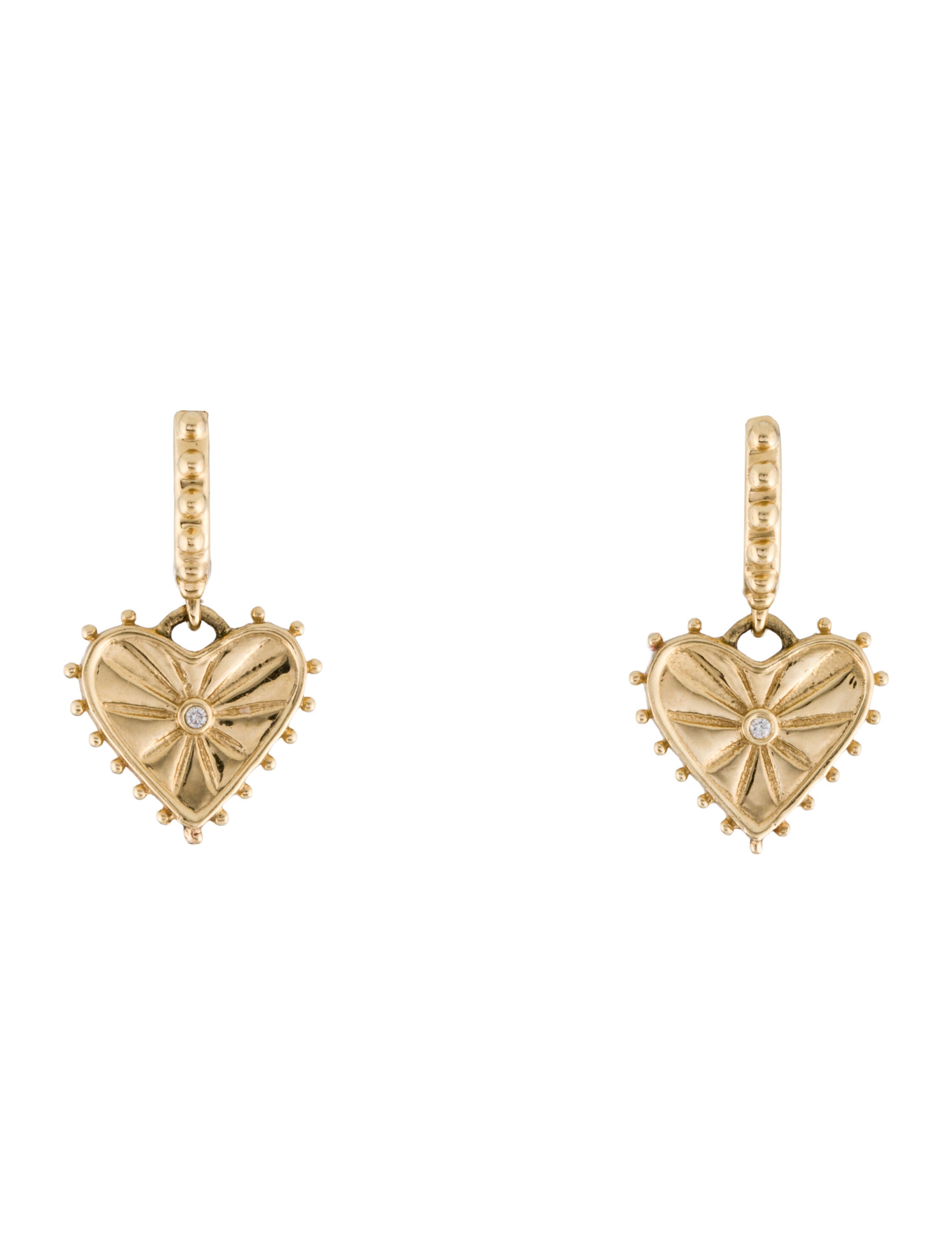 Marlo Laz 14K Diamond Agape Drop Earrings