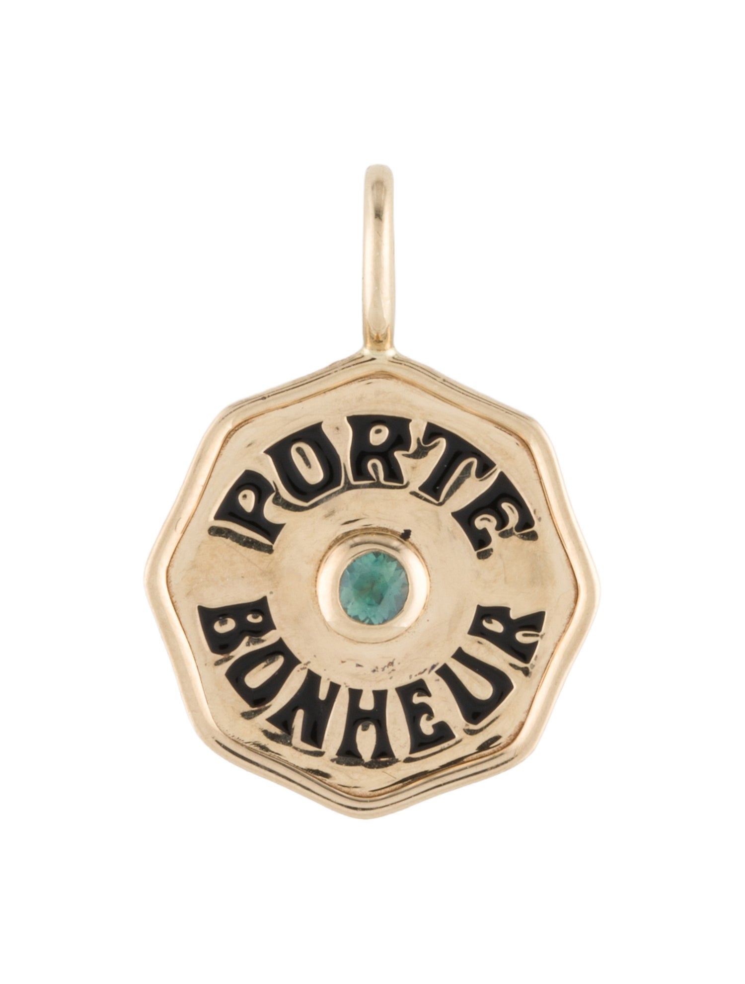 Marlo Laz 14K Chrysoberyl & Enamel Porte Bonheur Charm