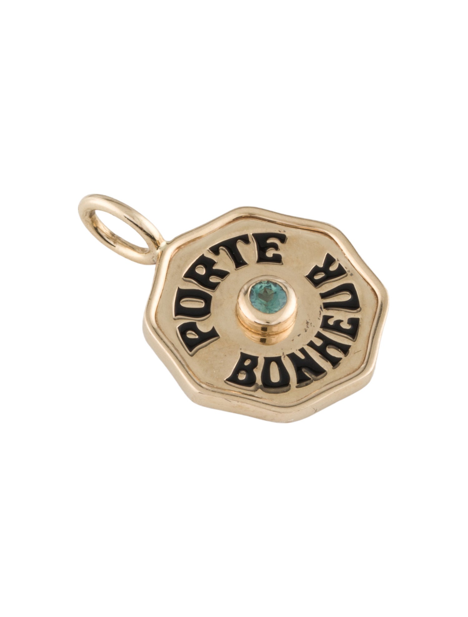 Marlo Laz 14K Chrysoberyl & Enamel Porte Bonheur Charm