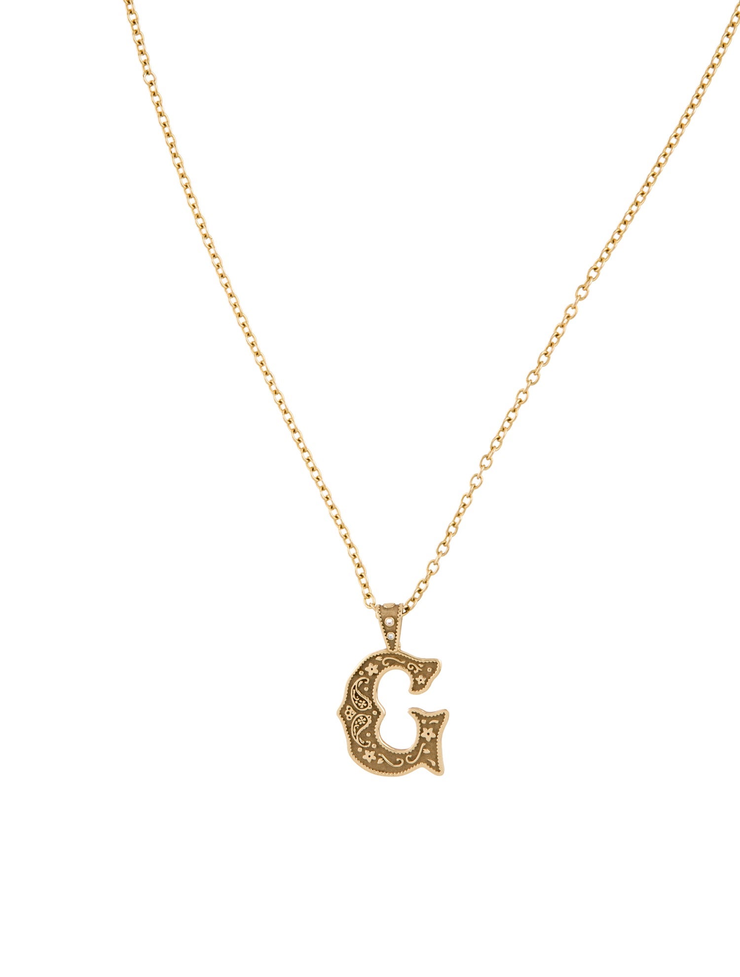 Marlo Laz 14K Diamond Southwestern Initial Charm w/ Unbranded 14K Chain