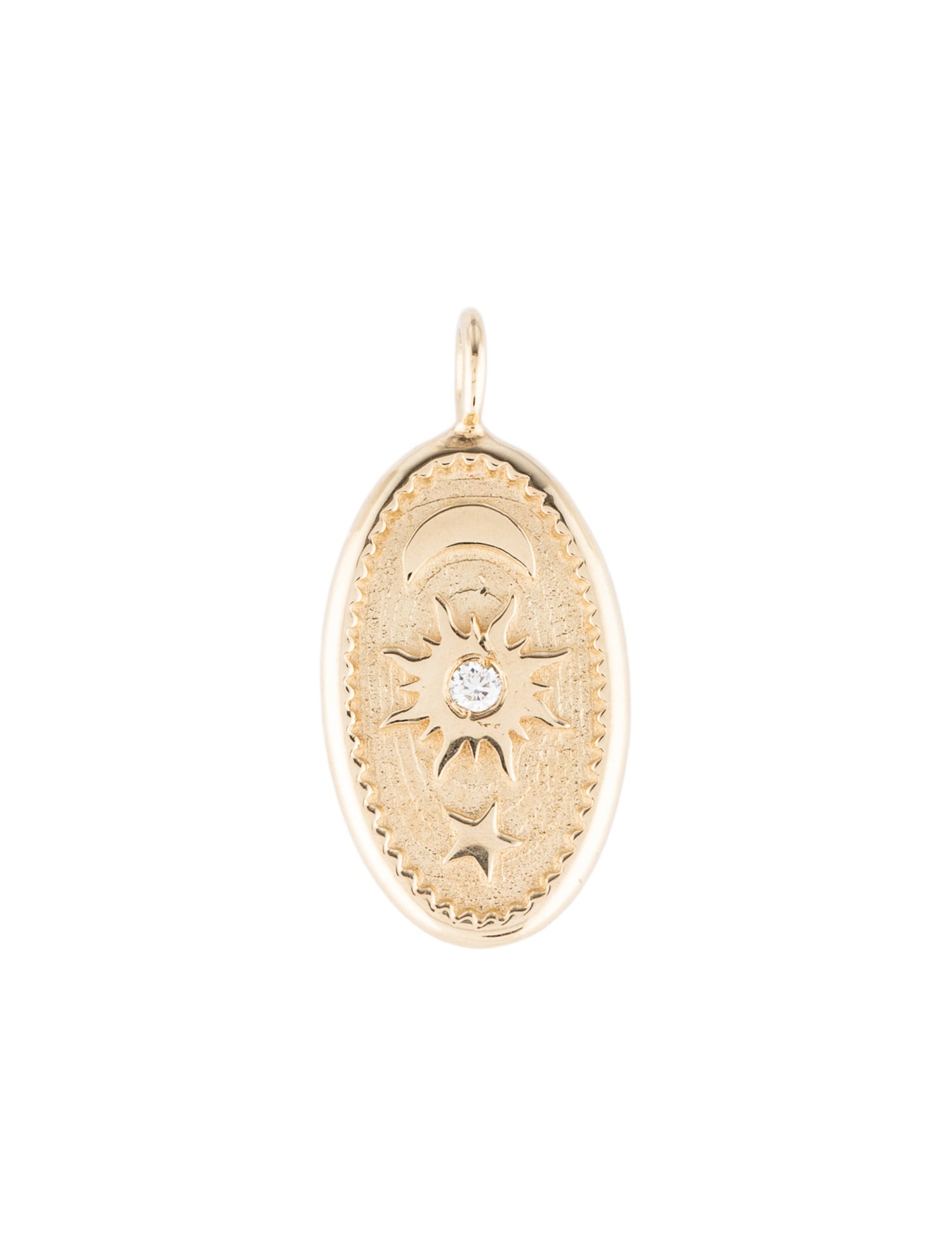 Marlo Laz 14K Diamond Southwestern Oval Charm