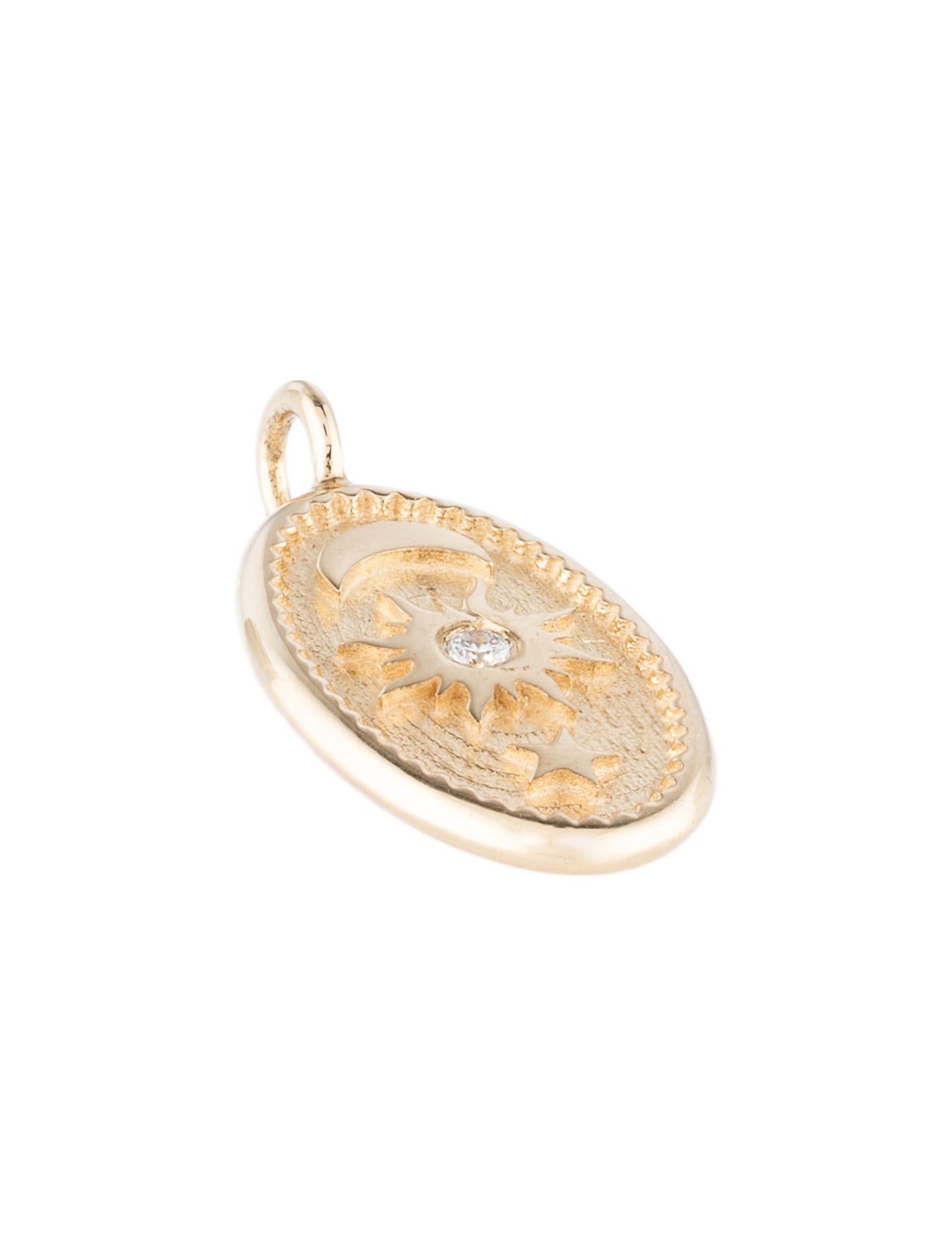 Marlo Laz 14K Diamond Southwestern Oval Charm