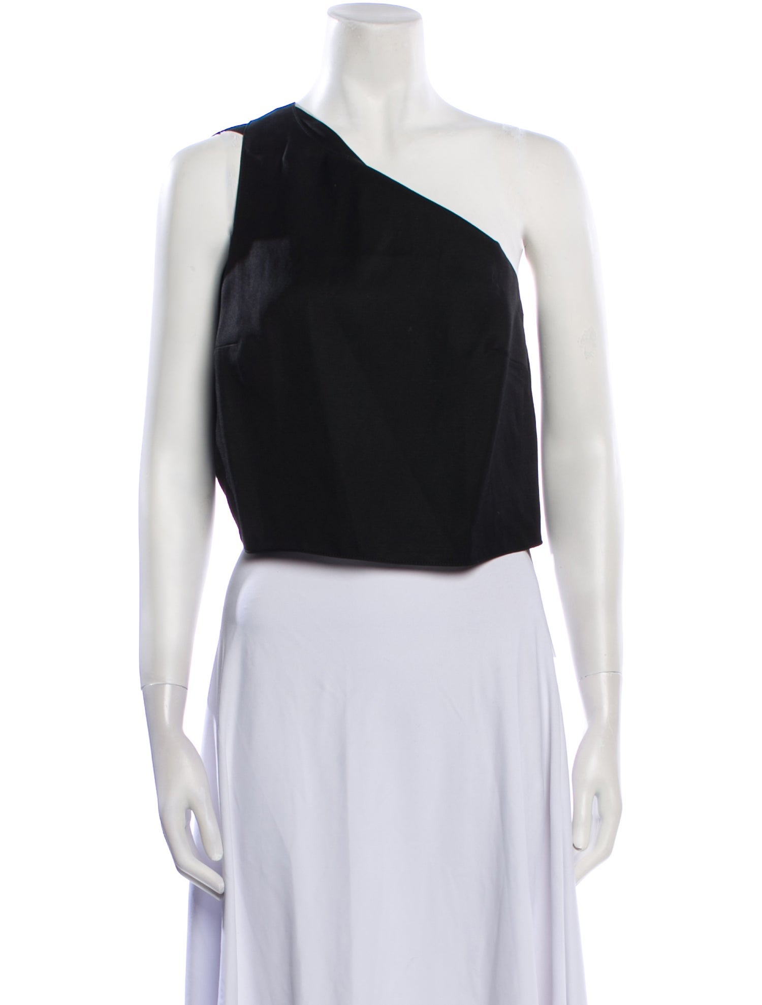LOULOU One-Shoulder Sleeveless Crop Top