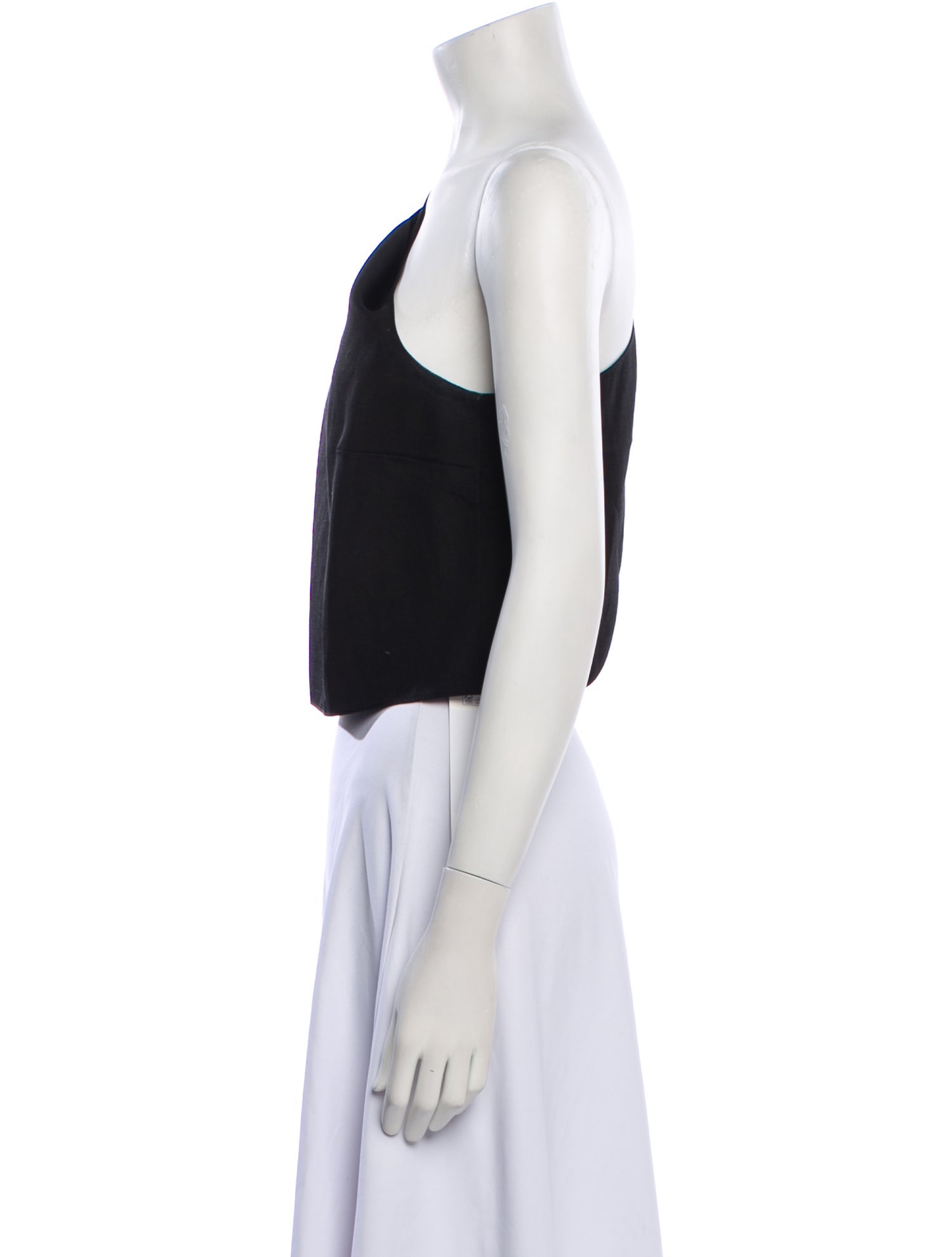 LOULOU One-Shoulder Sleeveless Crop Top