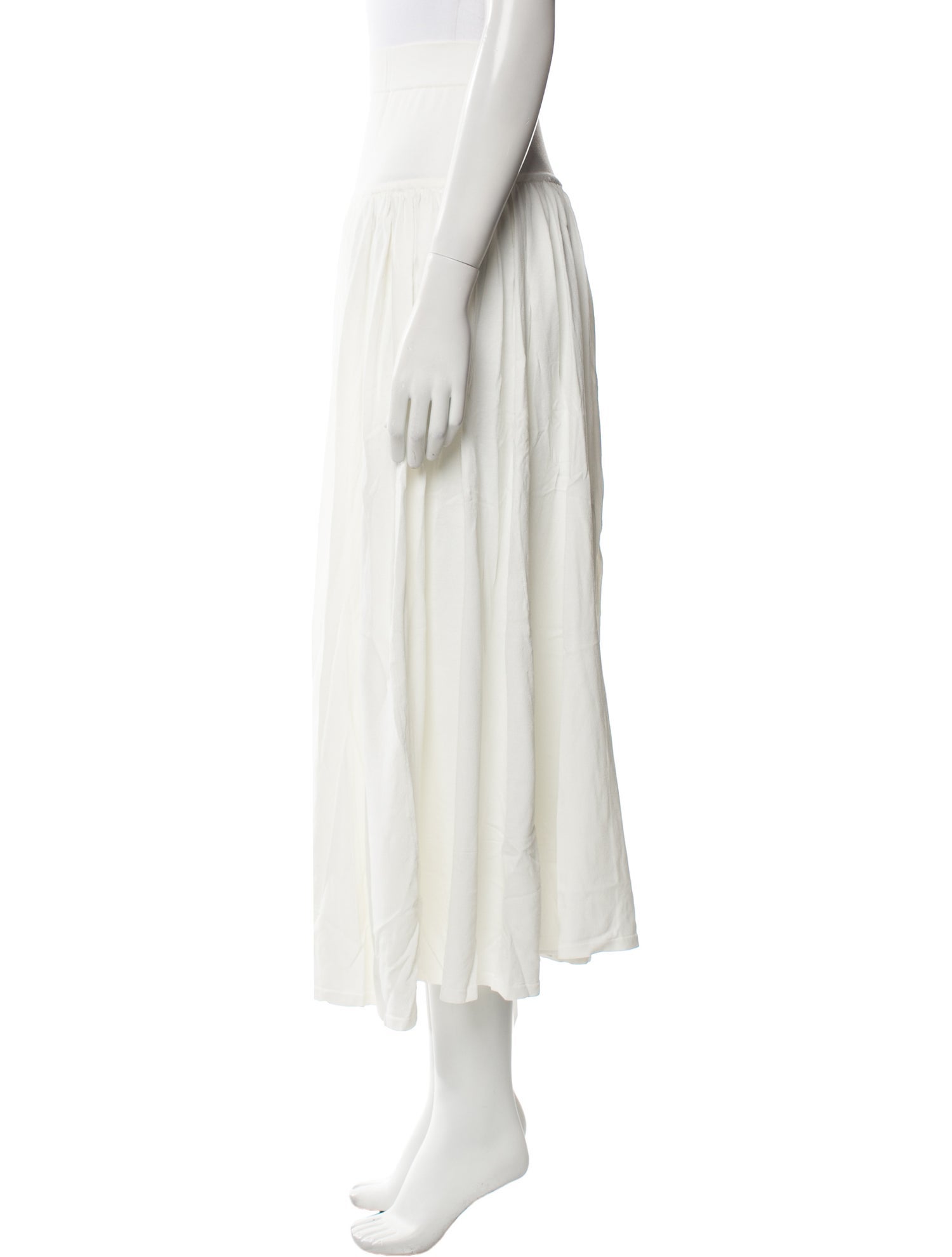 LOULOU Pleated Accents Midi Length Skirt