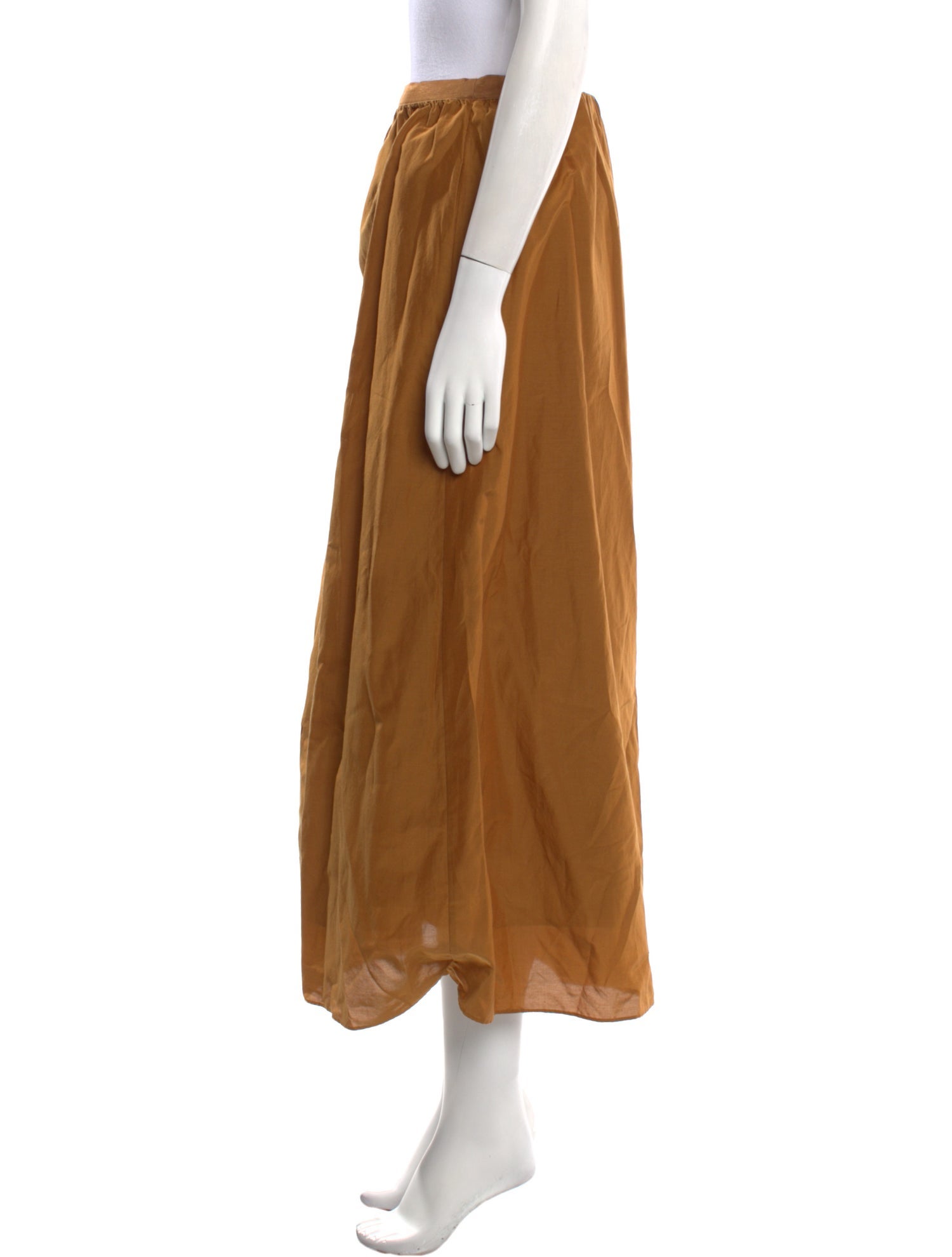 LOULOU Pleated Accents Midi Length Skirt