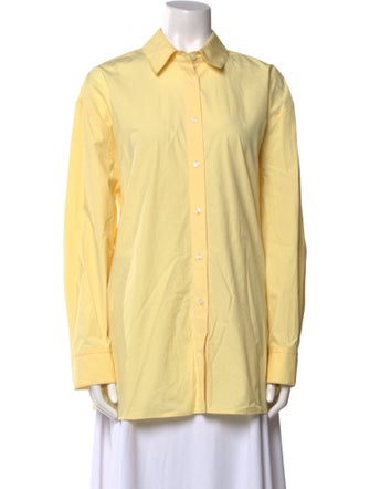LOULOU Long Sleeve Button-Up Top