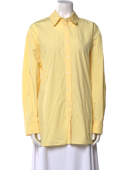LOULOU Long Sleeve Button-Up Top