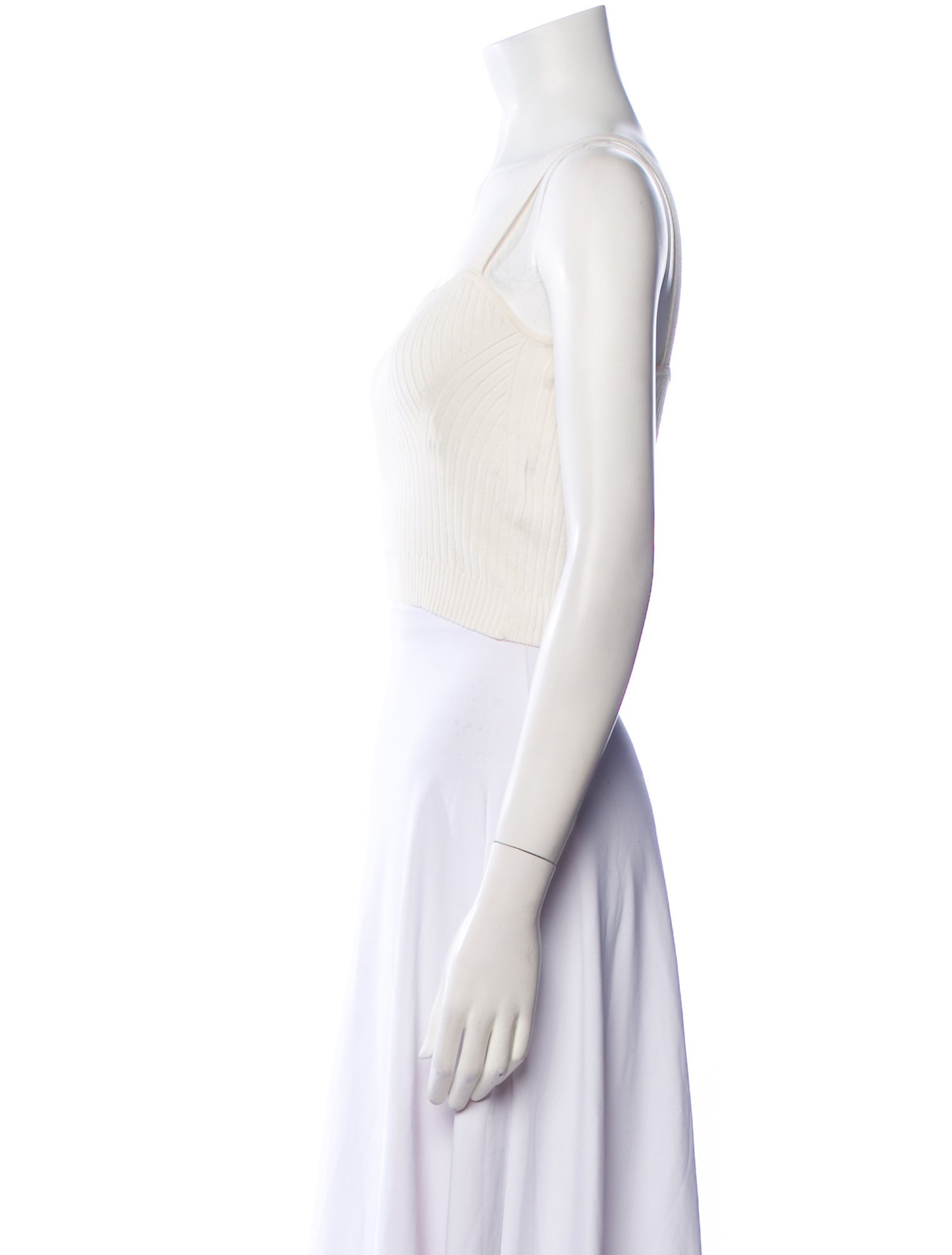 LOULOU Square Neckline Sleeveless Crop Top