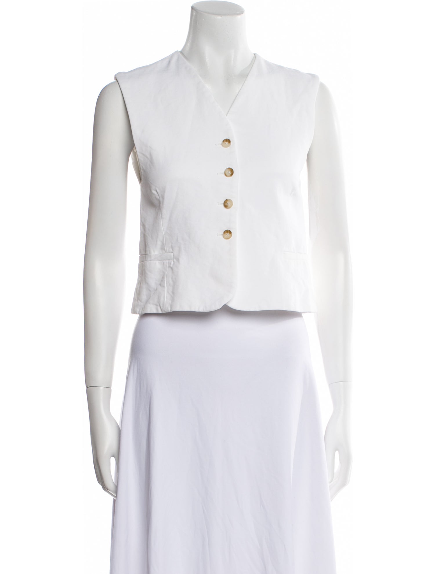 LOULOU V-Neck Sleeveless Crop Top