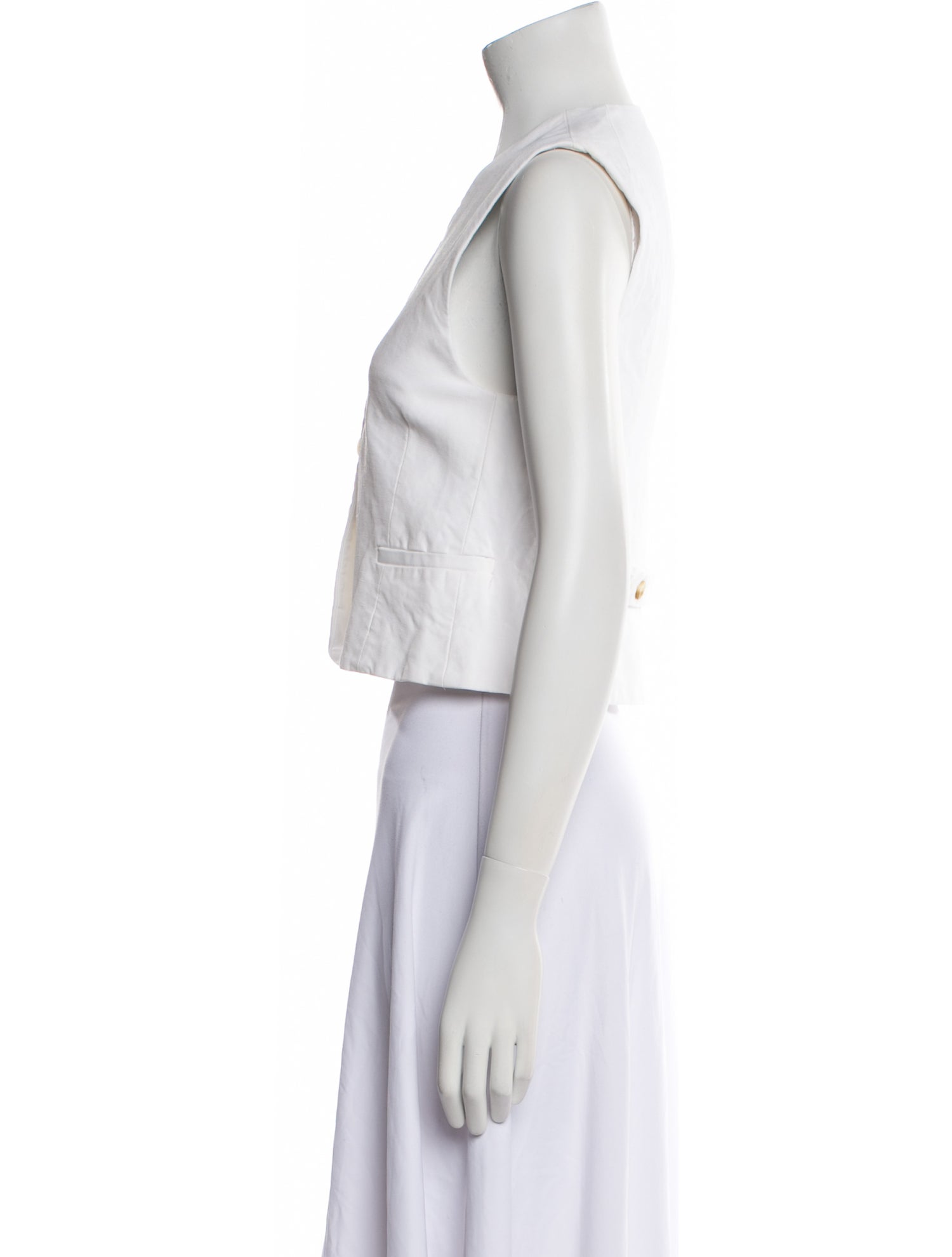 LOULOU V-Neck Sleeveless Crop Top