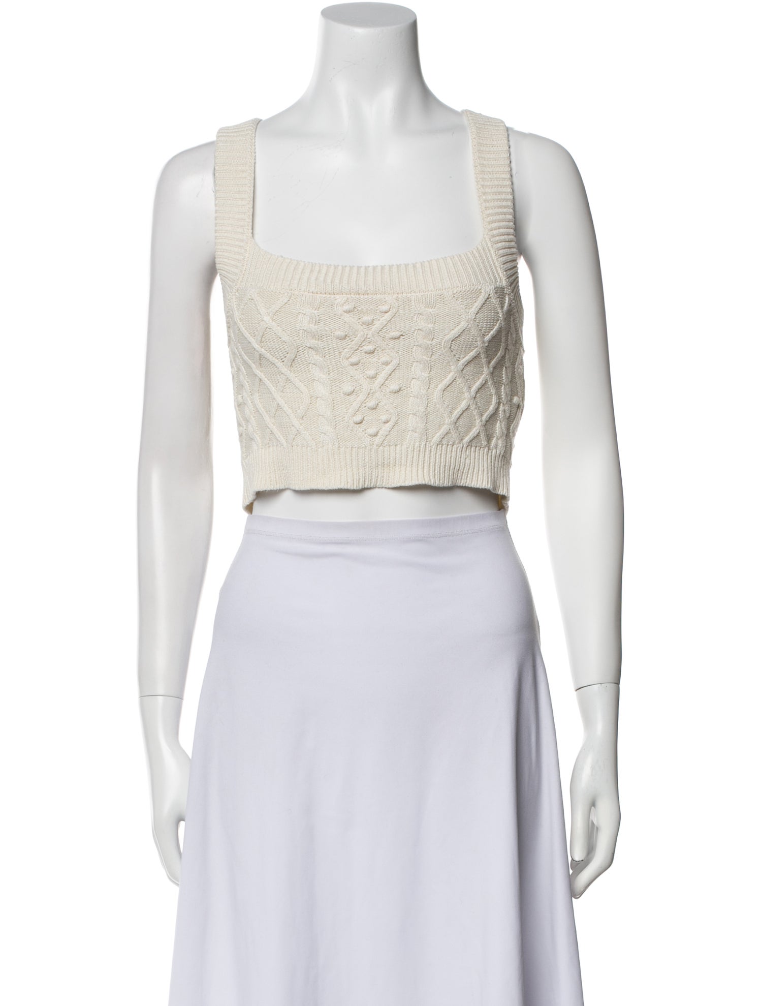 LOULOU Square Neckline Sleeveless Crop Top