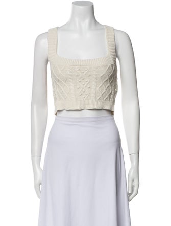 LOULOU Square Neckline Sleeveless Crop Top