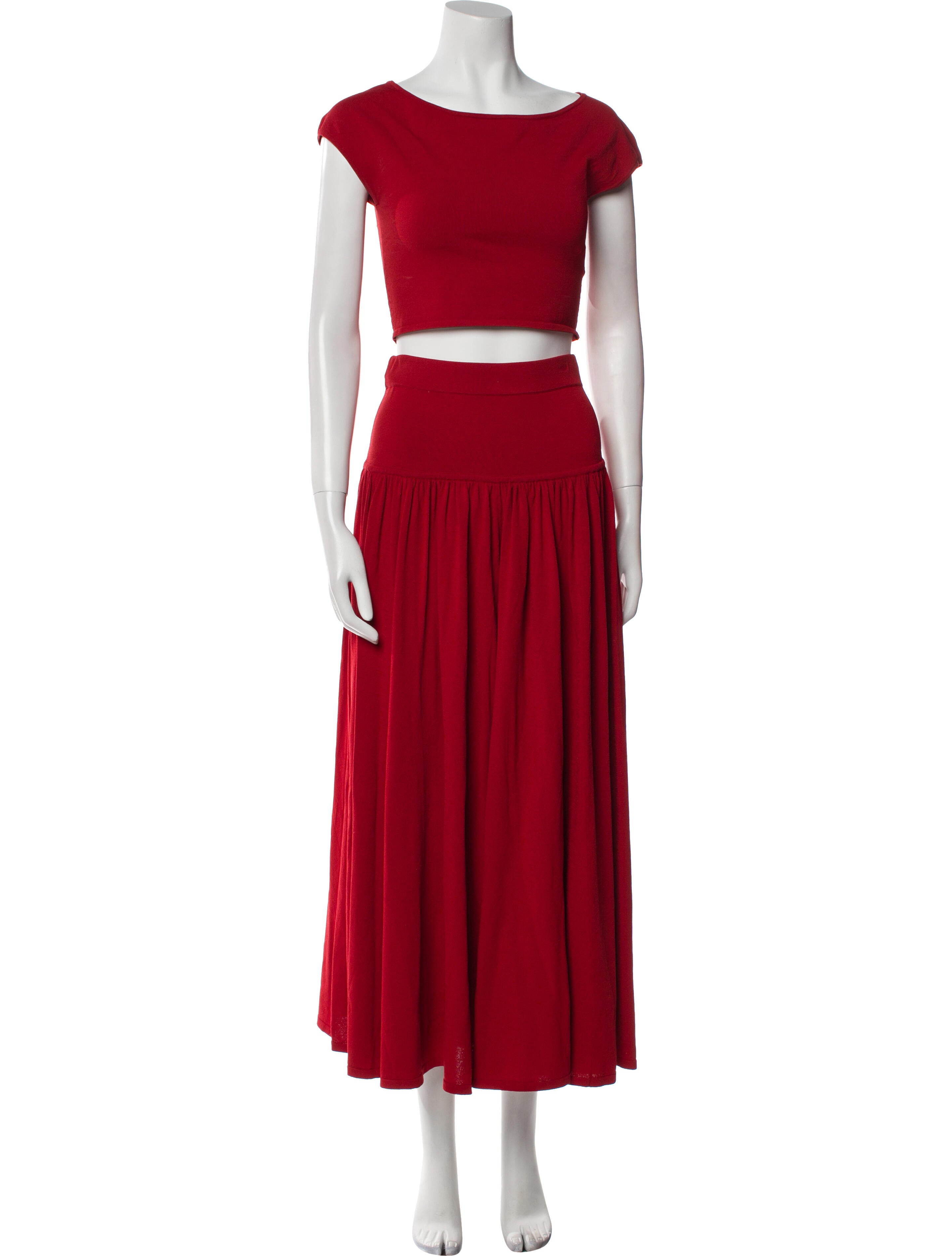 LOULOU Ruffle Embellishment Skirt Set
