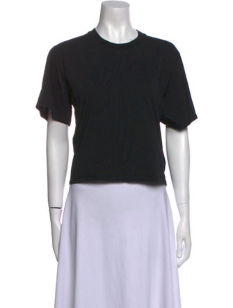 LOULOU Crew Neck Short Sleeve Crop Top