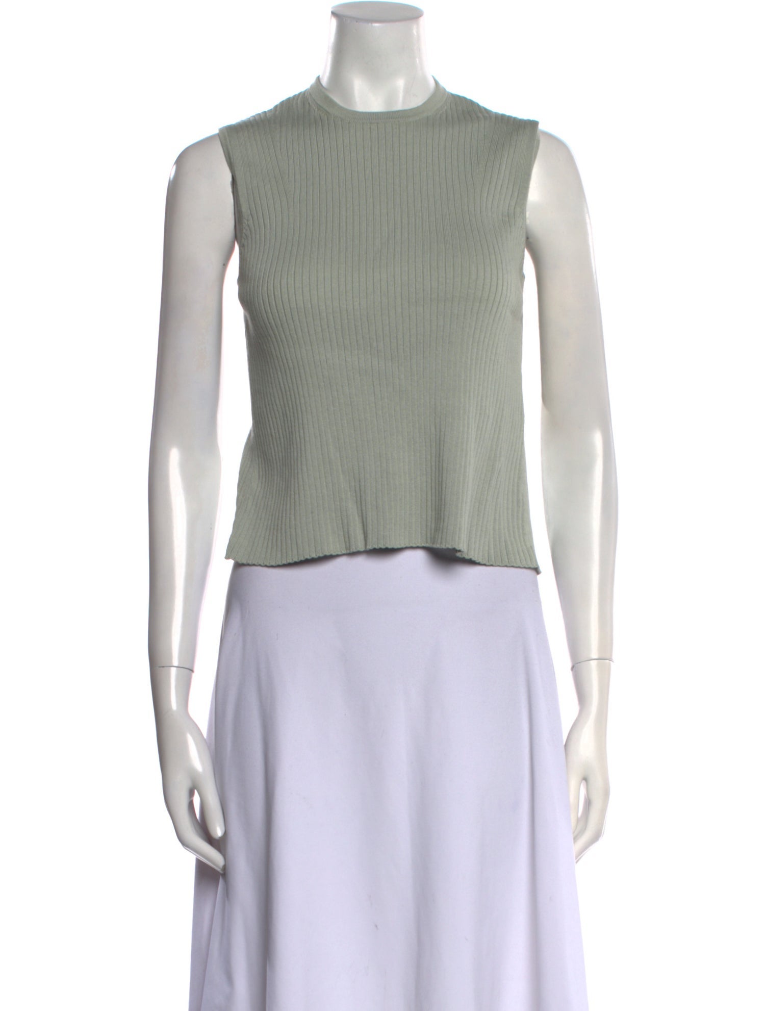 LOULOU Crew Neck Sleeveless Crop Top