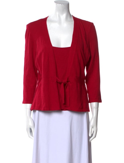 LOULOU Square Neckline Three-Quarter Sleeve Blouse