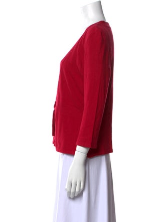 LOULOU Square Neckline Three-Quarter Sleeve Blouse