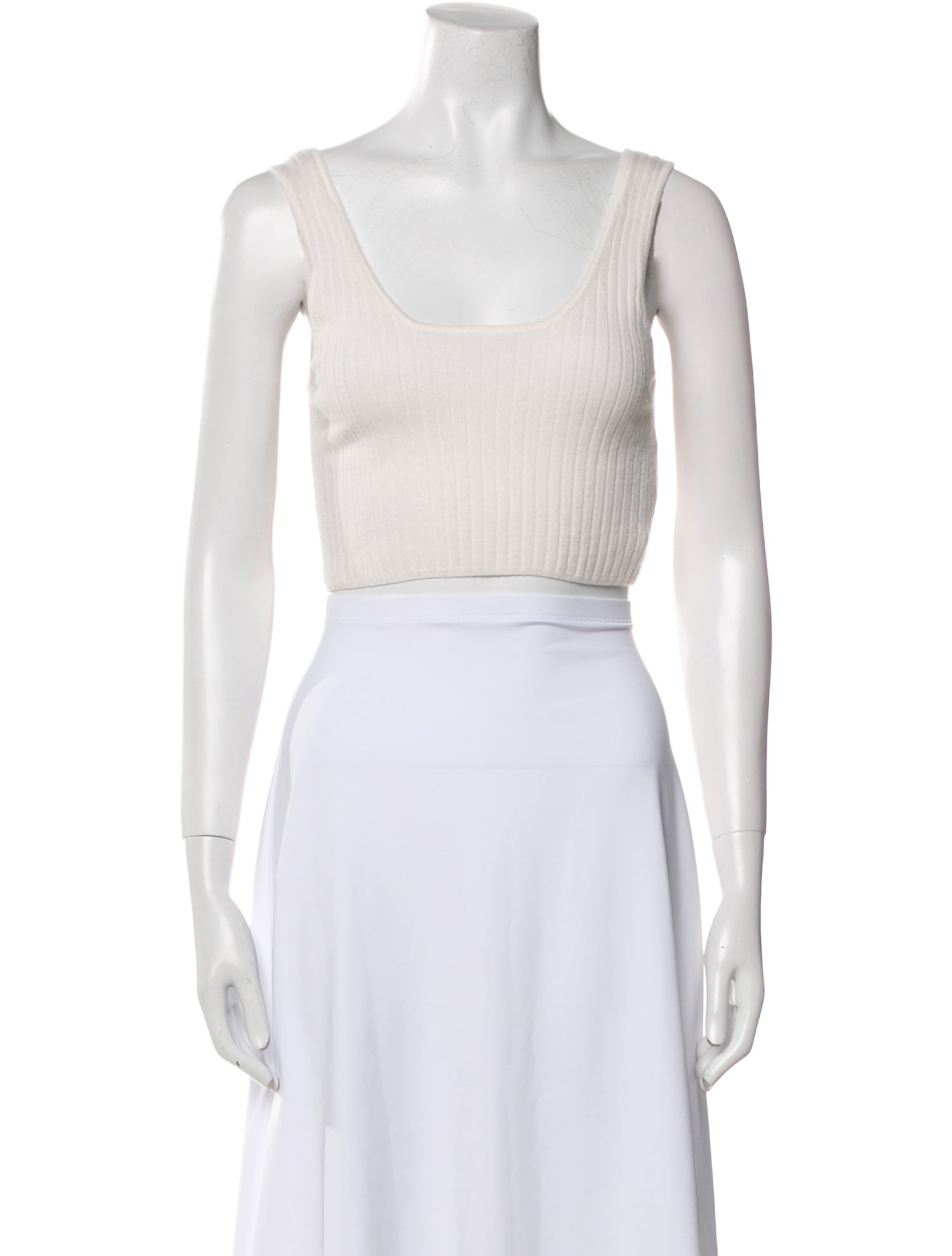 LOULOU Wool Scoop Neck Crop Top