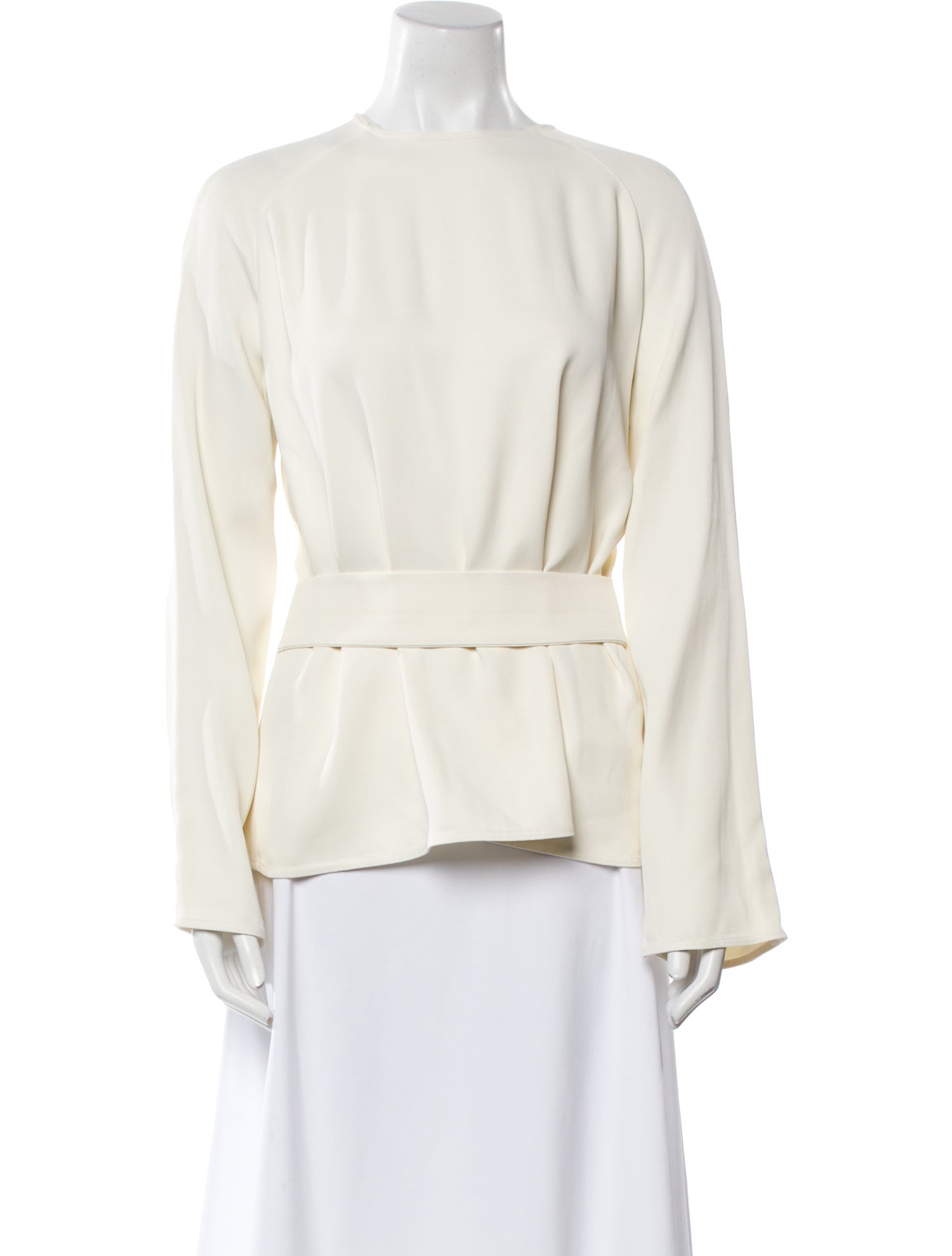 LOULOU Bateau Neckline Long Sleeve Blouse