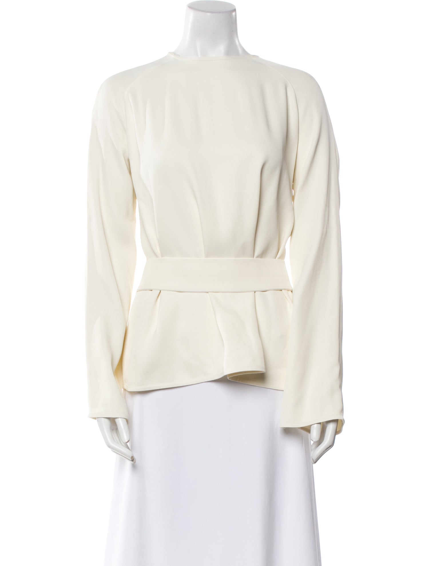 LOULOU Bateau Neckline Long Sleeve Blouse