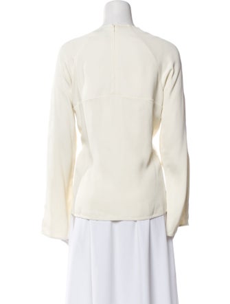 LOULOU Bateau Neckline Long Sleeve Blouse