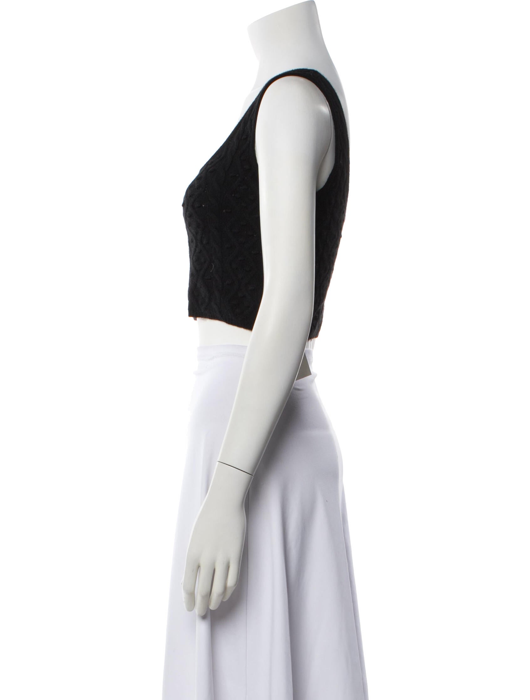LOULOU Wool Patterned Crop Top