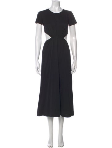 Pre-owned Loulou Studio Crew Neck Long Dress In Black